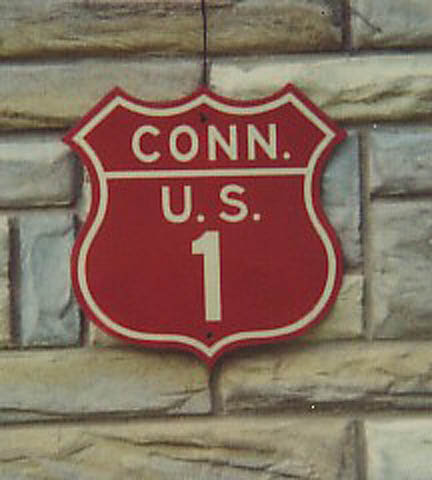 Connecticut U.S. Highway 1 sign.