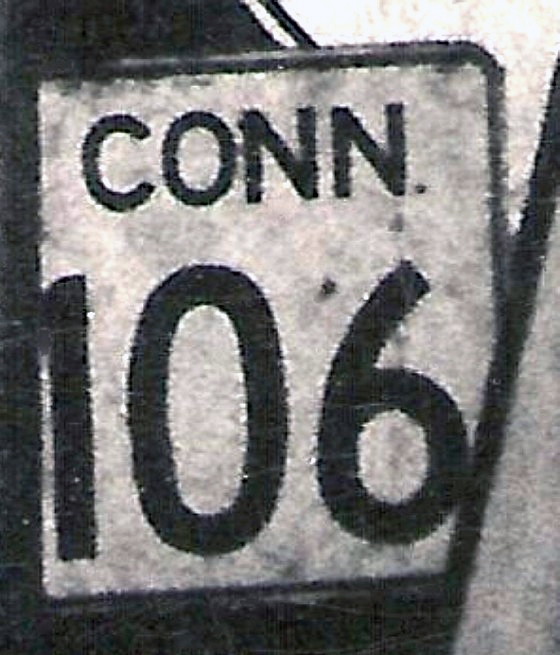 Connecticut State Highway 106 sign.