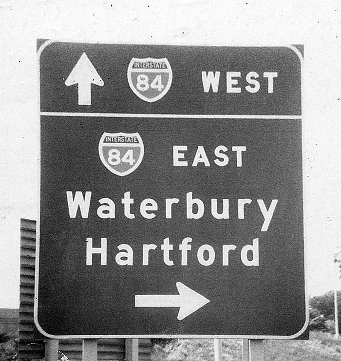 Connecticut Interstate 84 sign.