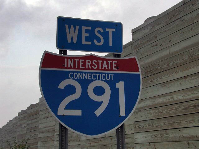 Connecticut Interstate 291 sign.