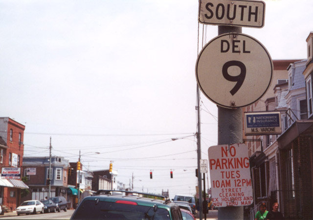 Delaware State Highway 9 sign.