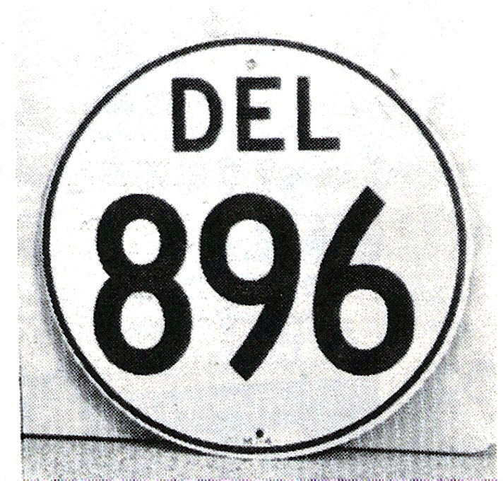 Delaware State Highway 896 sign.