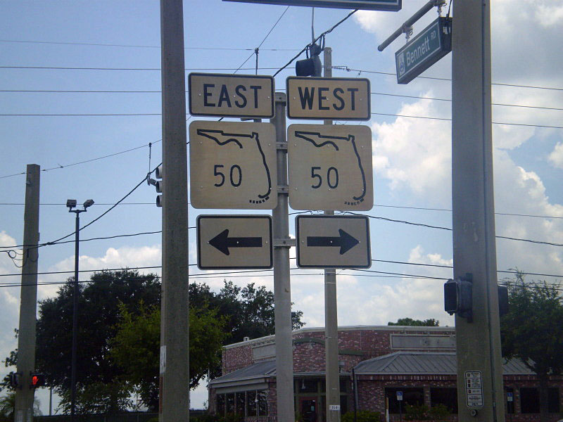 Florida State Highway 50 sign.