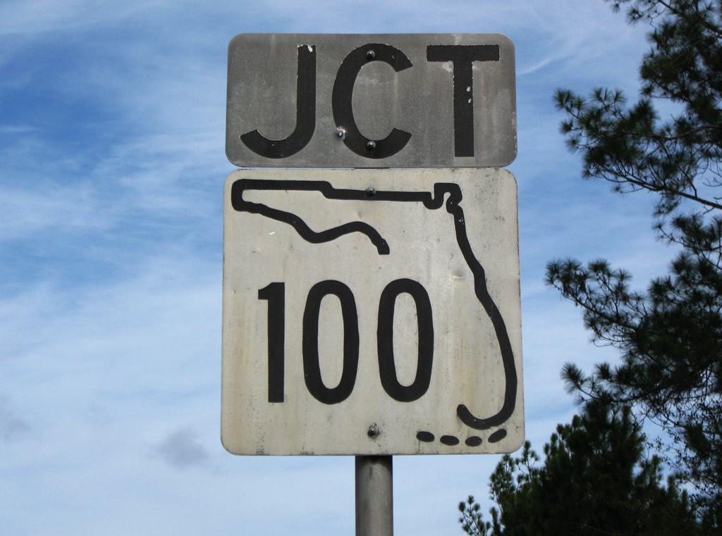 Florida State Highway 100 sign.