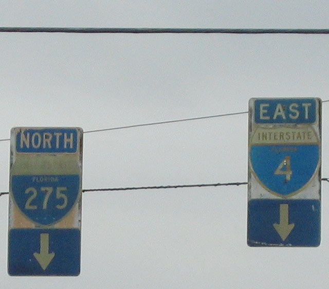Florida - Interstate 4 and Interstate 275 sign.