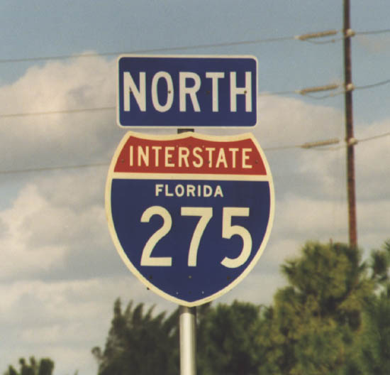 Florida Interstate 275 sign.