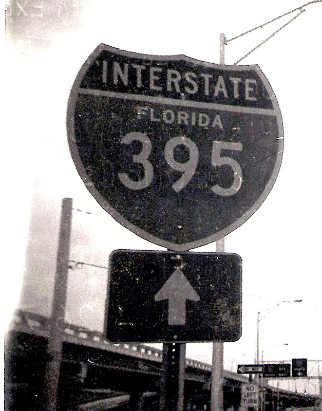 Florida Interstate 395 sign.