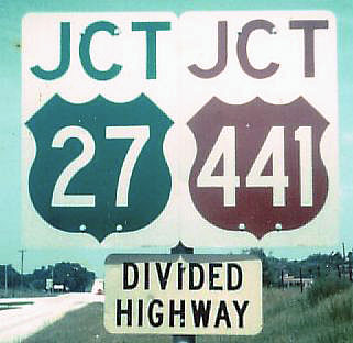 Florida - U.S. Highway 441 and U.S. Highway 27 sign.