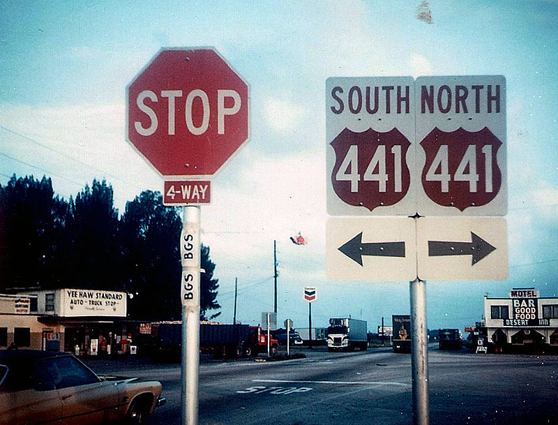 Florida U.S. Highway 441 sign.