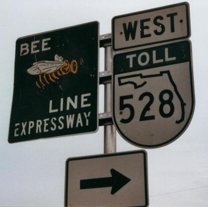 Florida - State Highway 528 and Bee Line Expressway sign.