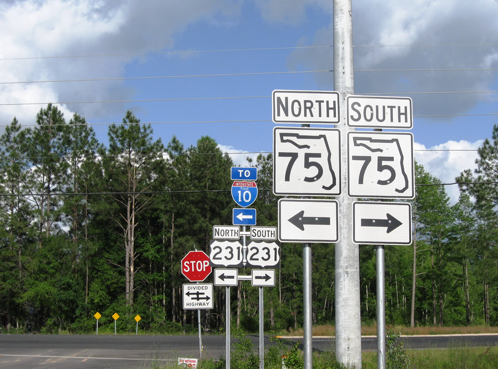 Florida State Highway 75 sign.