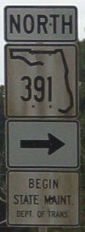 Florida State Highway 391 sign.