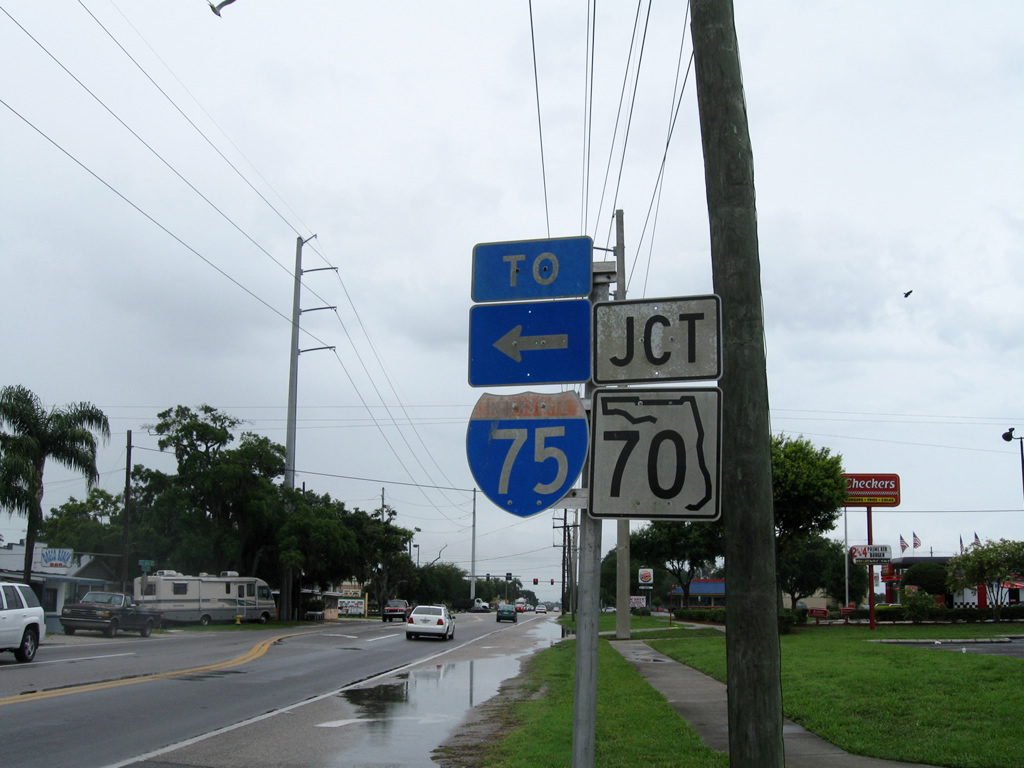 Florida - Interstate 75 and State Highway 70 sign.
