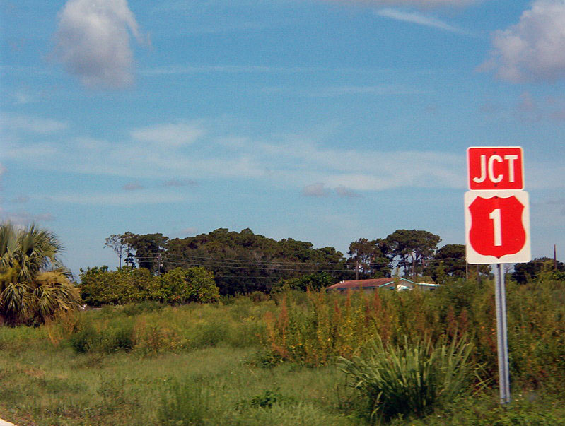 Florida U.S. Highway 1 sign.