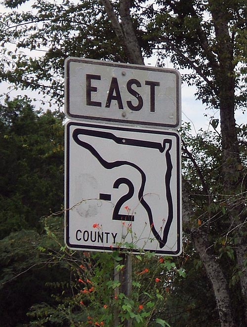 Florida county route 2 sign.