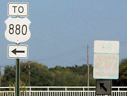 Florida - U.S. Highway 27 and U.S. Highway 880 sign.
