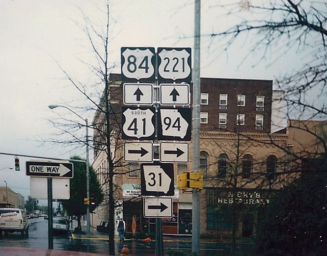 Georgia - State Highway 31, State Highway 94, U.S. Highway 41, U.S. Highway 221, and U.S. Highway 84 sign.
