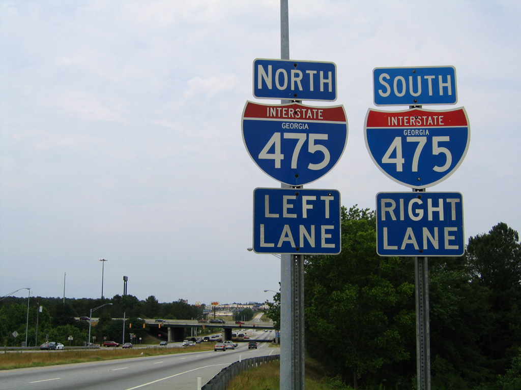 Georgia interstate 475 sign.