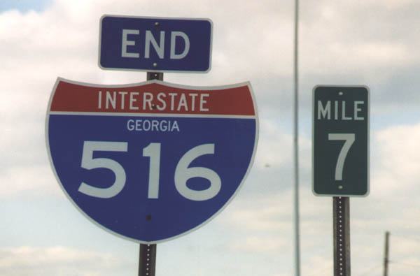 Georgia Interstate 516 sign.