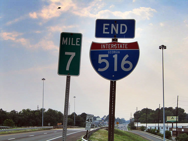 Georgia Interstate 516 sign.