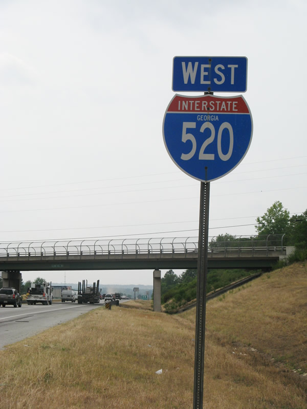 Georgia Interstate 520 sign.