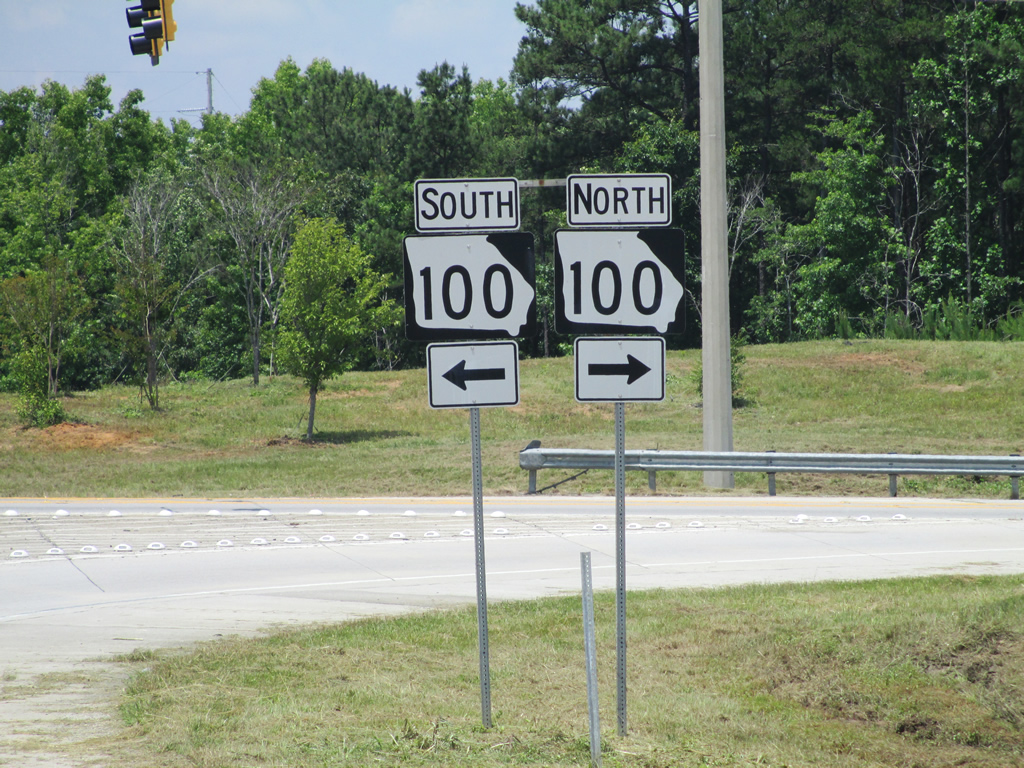 Georgia State Highway 100 sign.