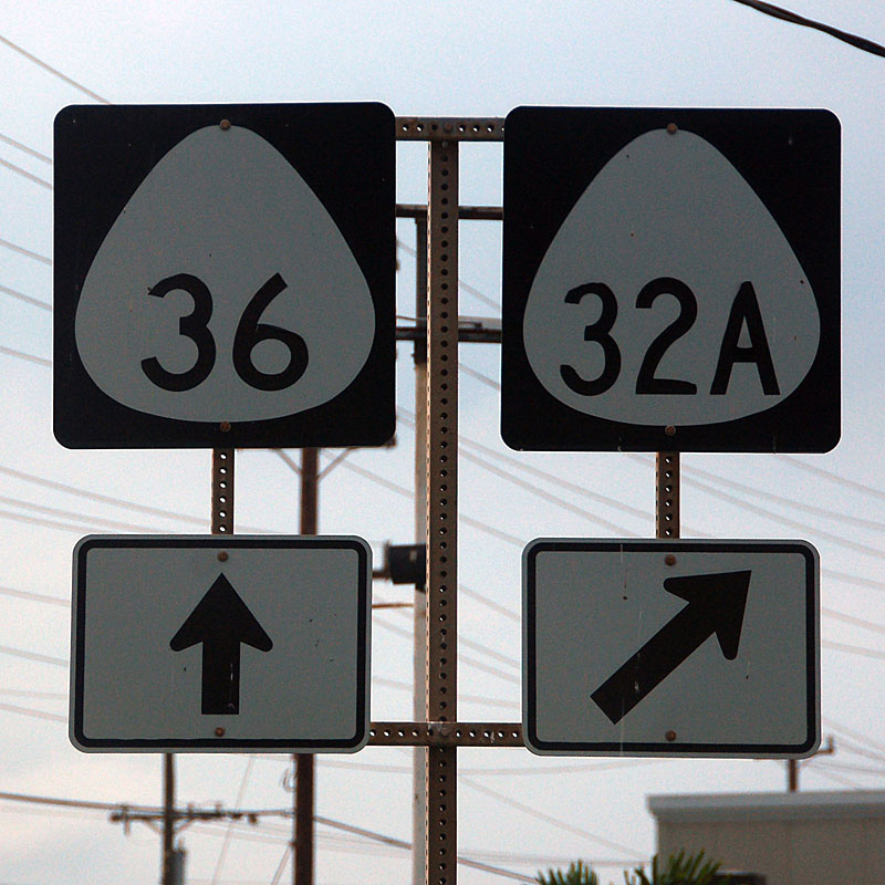 Hawaii - State Highway 32 and State Highway 36 sign.