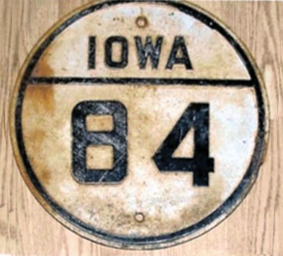 Iowa State Highway 84 sign.