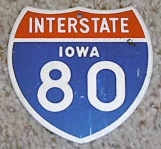 Iowa Interstate 80 sign.