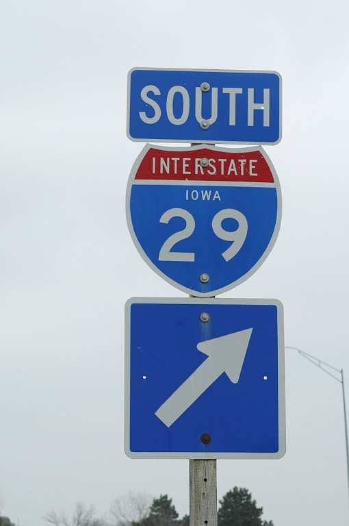 Iowa Interstate 29 sign.