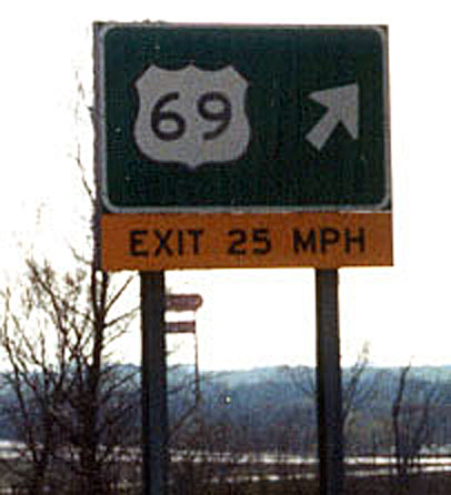 Iowa U.S. Highway 69 sign.