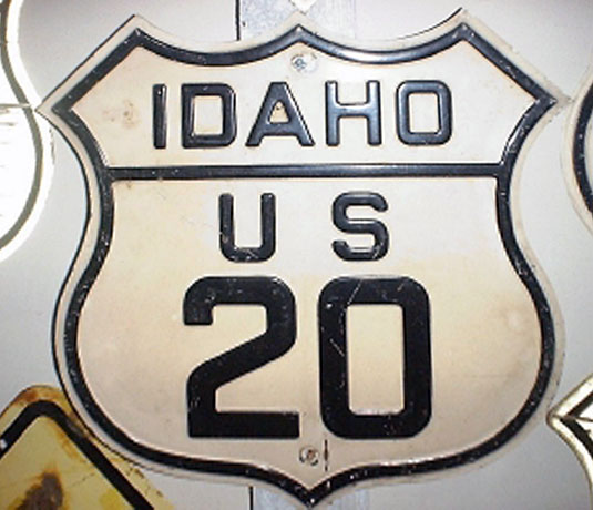 Idaho U.S. Highway 20 sign.