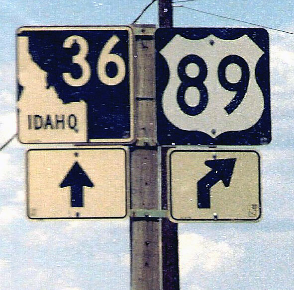 Idaho - U.S. Highway 89 and State Highway 36 sign.
