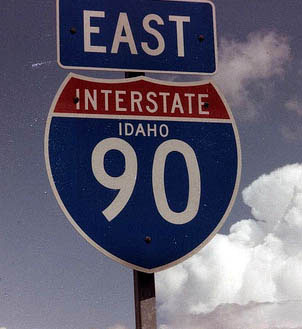 Idaho Interstate 90 sign.
