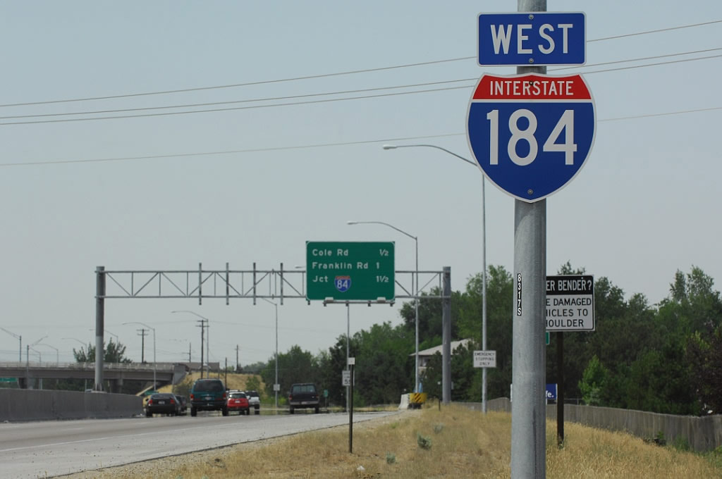 Idaho Interstate 184 sign.