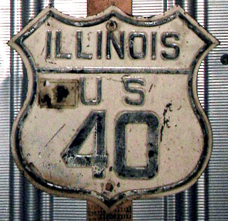 Illinois U.S. Highway 40 sign.