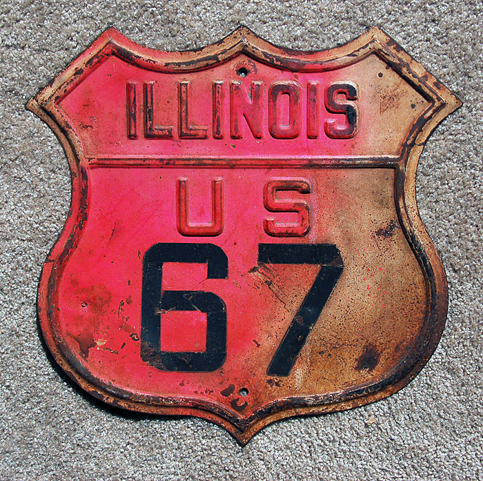 Illinois U.S. Highway 67 sign.