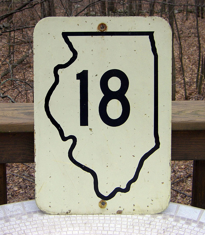 Illinois State Highway 18 sign.
