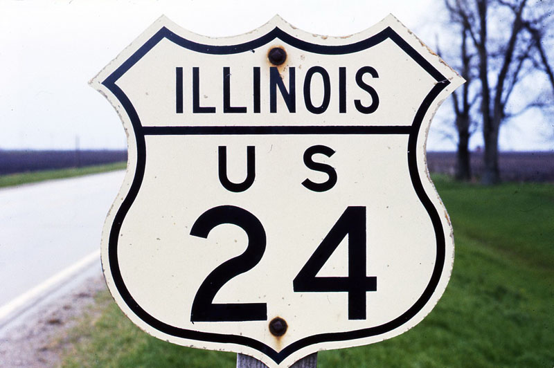Illinois U.S. Highway 24 sign.
