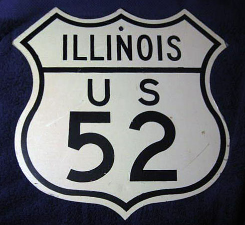 Illinois U.S. Highway 52 sign.