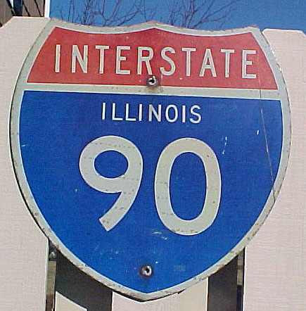 Illinois Interstate 90 sign.