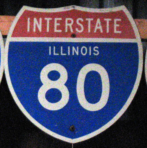 Illinois Interstate 80 sign.