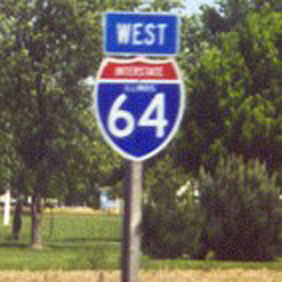 Illinois Interstate 64 sign.