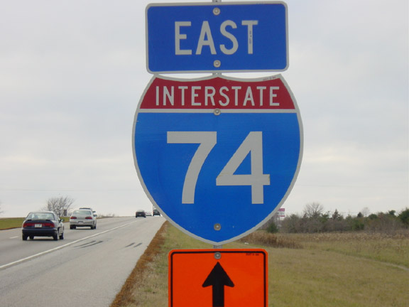 Illinois interstate 74 sign.