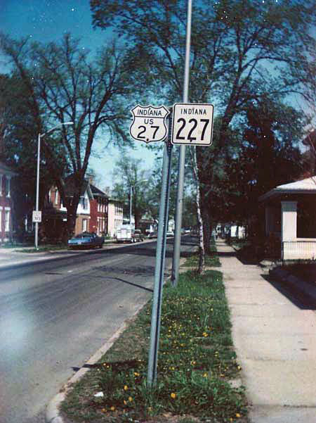 Indiana - U.S. Highway 27 and State Highway 227 sign.