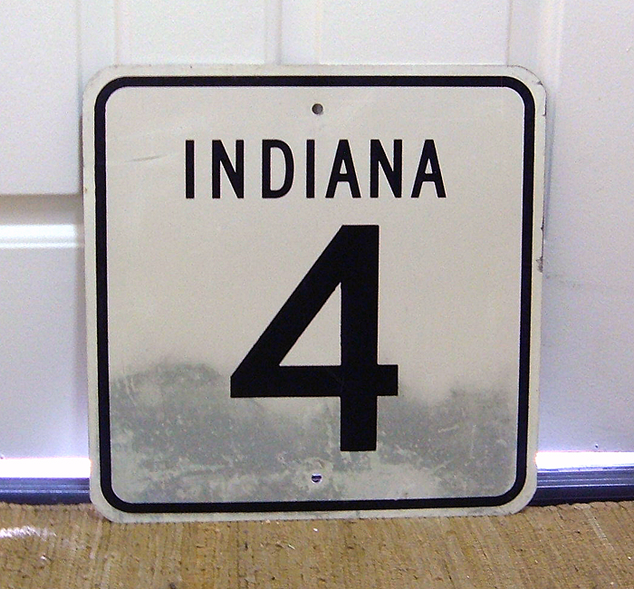 Indiana State Highway 4 sign.