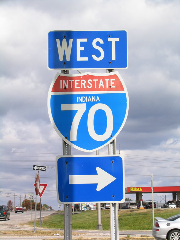 Indiana interstate 70 sign.