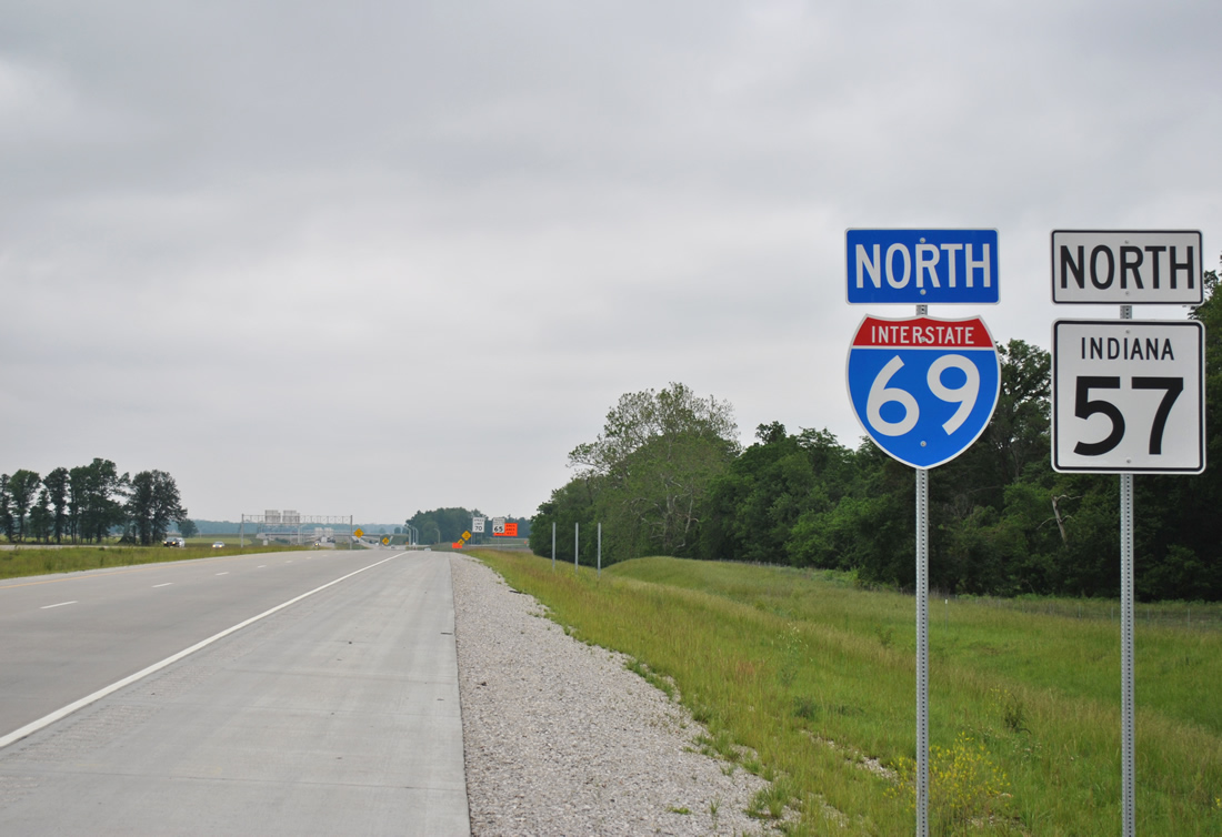 Indiana Interstate 69 sign.