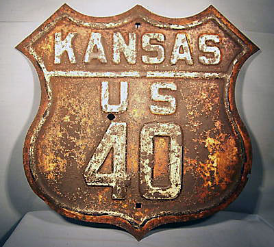 Kansas U. S. highway 40 sign.