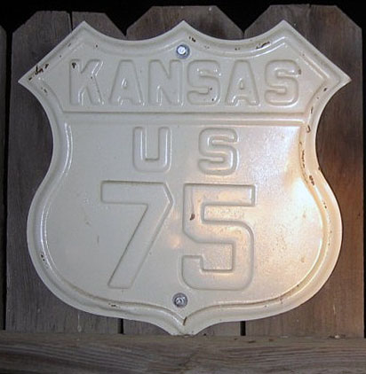Kansas U. S. highway 75 sign.